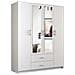ROMANA 160 BIEL armadio /guardaroba per camera da letto 11 ripiani 4 porta /porte Bianco - Foto miniatura 1