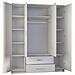 ROMANA 160 BIEL armadio /guardaroba per camera da letto 11 ripiani 4 porta /porte Bianco - Foto miniatura 2