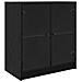 Mobile laterale Rovere Nero 68 x 37 x 75,5 cm Legno multistrato - Foto miniatura 1