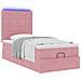 Struttura Letto Pouf con Materassi Rosa 80x200 cm Velluto - Foto miniatura 6