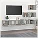 Mobile Porta TV a Parete Grigio Cemento in Legno Multistrato - Foto miniatura 3