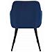 Sedia da pranzo WAAV - Velluto blu navy con gambe nere x 1 - Foto miniatura 5