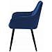Sedia da pranzo WAAV - Velluto blu navy con gambe nere x 1 - Foto miniatura 4