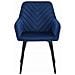 Sedia da pranzo WAAV - Velluto blu navy con gambe nere x 1 - Foto miniatura 2