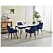 Sedia da pranzo WAAV - Velluto blu navy con gambe nere x 1 - Foto miniatura 7