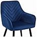Sedia da pranzo WAAV - Velluto blu navy con gambe nere x 1 - Foto miniatura 6