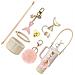 Kit Di Accessori Sirena 7 Pezzi Per Borracce Stanley - Porta Bicchiere In Silicone A Squame Di Pesce, Cinghia, Ciondoli Pink + Gold - Foto miniatura 3