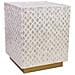 Sgabello In Legno E Capiz Beige 35x35x45h Cm - Foto miniatura 1