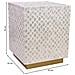 Sgabello In Legno E Capiz Beige 35x35x45h Cm - Foto miniatura 3