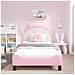 Struttura letto bambini con testata Rosa 80 x 200 cm PU - Foto miniatura 3