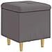 Pouf contenitore Grigio 40 x 40 x 45 cm Pelle sintetica - Foto miniatura 1