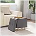Pouf contenitore Grigio 40 x 40 x 45 cm Pelle sintetica - Foto miniatura 4
