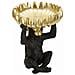 Scultura Scimmia Svuotatasche Con Banane In Resina Nera E Oro - Foto miniatura 2