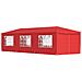 Tenda Party 900 x 300 x 255 cm Rosso PE e Acciaio - Foto miniatura 1