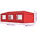 Tenda Party 900 x 300 x 255 cm Rosso PE e Acciaio - Foto miniatura 9