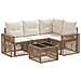 Set Divano da Giardino 5 pcs Beige e Bianco Crema polyrattan - Foto miniatura 1