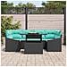 Set Divano da Giardino 7 pz Nero e Blu Poly Rattan - Foto miniatura 3