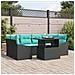 Set Divano da Giardino 7 pz Nero e Blu Poly Rattan - Foto miniatura 7