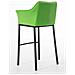 Sgabello Alto Bar DAMASO in Similpelle - Sedia Sgabello con Braccioli e Schienale Imbottiti e Poggiapiedi l Sgabello Fisso Bar Cucina Pub in Acciaio - H 83 cm Verde Nero - Foto miniatura 4