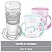 Mini Magic Cup Sippy Cup 360 Anti-spill Rim 6 Mesi Maniglie Easy Grip Bpa-free 160 Ml Monkey (blu) 1 Conte - Foto miniatura 2