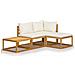 Set Divani da Giardino 4 pz con Cuscini Crema in Legno Acacia - Foto miniatura 1