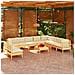 Set Divani Da Giardino 11 Pz Con Cuscini Crema Massello Di Pino - Foto miniatura 1