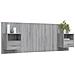 Testiera Letto Con Comodini In Legno Multistrato Grigio Sonoma - Foto miniatura 3