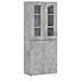Credenza Grigio Cemento 69,5x34x180 Cm In Legno Multistrato - Foto miniatura 2