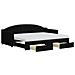 Divano Letto Estraibile Con Cassetti Nero 80x200 Cm In Tessuto - Foto miniatura 1