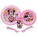 Disney Set Pappa 5 Pezzi Rosa In Plastica Minnie Topolina Piatti Bicchiere Posate - Foto miniatura 2