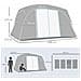 Tenda da Campeggio 4-8 Posti con 2 Stanze e Finestre Anti-UV e Impermeabile, Grigia - Foto miniatura 5