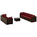Set Divani Da Giardino 8 Pz Con Cuscini In Polyrattan Marrone - Foto miniatura 2