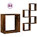 Mensole A Cubo 4 Pz Rovere Fumo 30x15x30 Cm - Foto miniatura 2