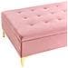 Ottomano Contenitore Aberdeen Velluto Rosa - Foto miniatura 5