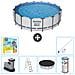 Piscina Fuori Terra - In Giro - 488x122 Cm - Grigio - Include Accessori Coordinati Cb36 - Foto miniatura 1
