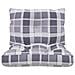 Cuscini Per Pallet 2 Pz Grigi A Quadri In Tessuto - Foto miniatura 4