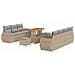 Set di divani da giardino  10 pezzi con cuscini beige polyrattan acacia, Set da pranzo da giardino  3 pezzi con cuscini beige polyrattan acacia - Foto miniatura 1