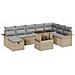 Set Divani Giardino 9 Pezzi con Cuscini Beige Polyrattan - Foto miniatura 1