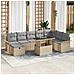 Set Divani Giardino 9 Pezzi con Cuscini Beige Polyrattan - Foto miniatura 2