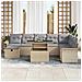 Set Divani Giardino 9 Pezzi con Cuscini Beige Polyrattan - Foto miniatura 3
