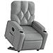 Poltrona Alzapersona Reclinabile Grigio Chiaro in Tessuto - Foto miniatura 3