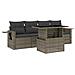 Set Divano da Giardino 5 pz con Cuscini Grigio in Polyrattan - Foto miniatura 1