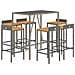 Set Bar Giardino 7pz Grigio Polyrattan e Legno Massello Acacia - Foto miniatura 3