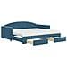Divano Letto Estraibile con Cassetti Blu 90x200 cm in Velluto - Foto miniatura 1