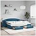 Divano Letto Estraibile con Cassetti Blu 90x200 cm in Velluto - Foto miniatura 2