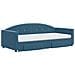 Divano Letto Estraibile con Cassetti Blu 90x200 cm in Velluto - Foto miniatura 3