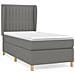 Giroletto a Molle con Materasso Grigio Scuro 80x200 cm Tessuto - Foto miniatura 1