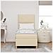 Letto a molle con materasso e LED crema 80x200 cm in tessuto - Foto miniatura 5