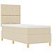 Letto a molle con materasso e LED crema 80x200 cm in tessuto - Foto miniatura 6