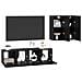 Set mobile TV 4 pcs Rovere nero 120 x 30 x 30 cm - Foto miniatura 3